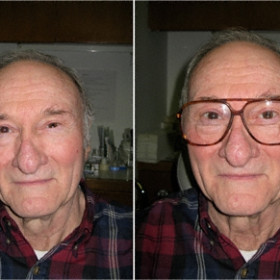 Man with and without glasses